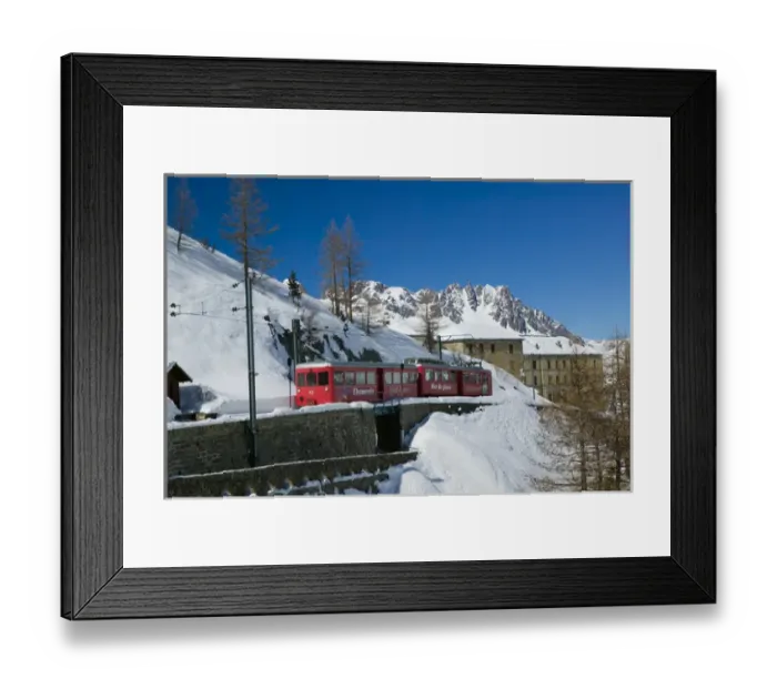 Framed Print : FRANCE-French Alps (Haute-Savoie)-CHAMONIX-MONT-BLANC: Le Montenvers  /  Winter Train