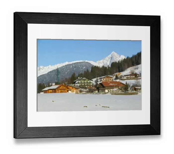 Framed Print : FRANCE-French Alps (Haute-Savoie)-PRAIRY: Small Ski Village in Winter