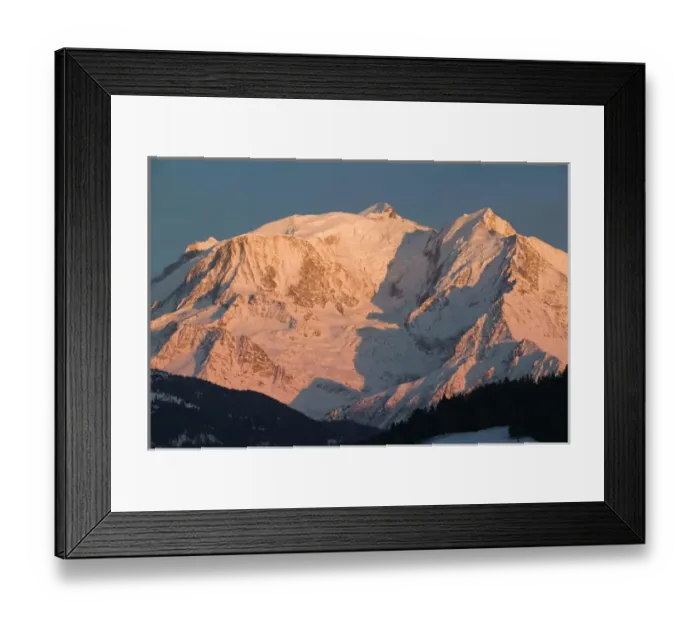 Framed Print : FRANCE-French Alps (Haute-Savoie)-COMBLOUX: Sunset Light on Mont-Blanc (elev. 4810 meters)
