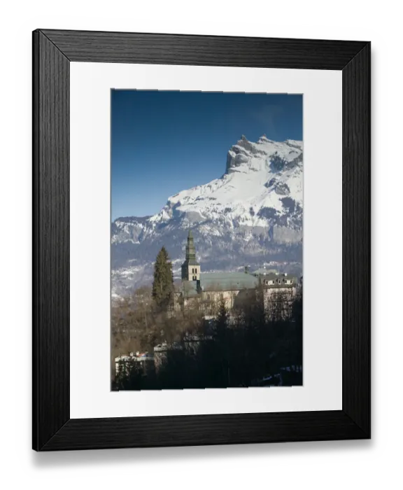 Framed Print : FRANCE-French Alps (Haute-Savoie)-ST-GERVAIS-LES-BAINS: Town View from Pont du Diable Framed Print : FRANCE-French Alps (Haute-Savoie)-ST-GERVAIS-LES-BAINS: Town View from Pont du Diable