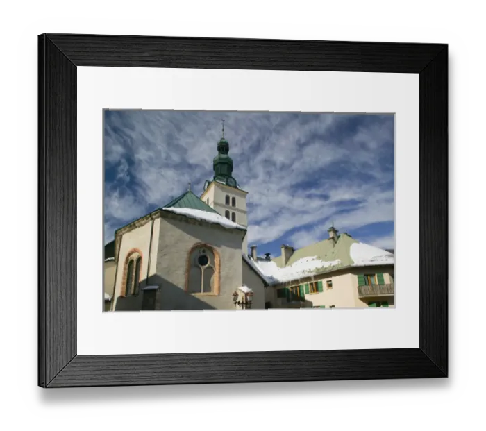 Framed Print : FRANCE-French Alps (Haute-Savoie)-MEGEVE: St-Jean-Baptiste Church / Winter Framed Print : FRANCE-French Alps (Haute-Savoie)-MEGEVE: St-Jean-Baptiste Church / Winter