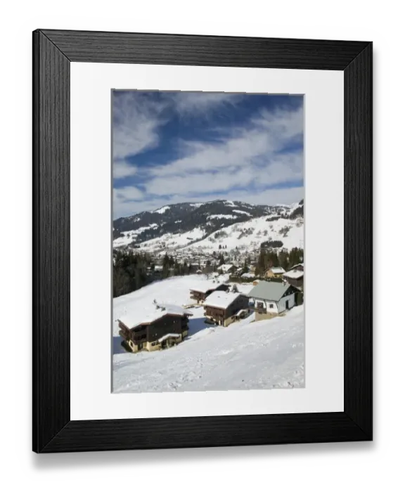 Framed Print : FRANCE-French Alps (Haute-Savoie)-MEGEVE: Ski Resort View from Calvaire Hill  /  Winter