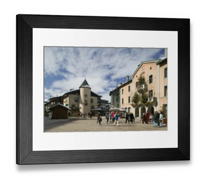 Framed Print : FRANCE-French Alps (Haute-Savoie)-MEGEVE: Ski Resort Town Center / Winter Framed Print : FRANCE-French Alps (Haute-Savoie)-MEGEVE: Ski Resort Town Center / Winter