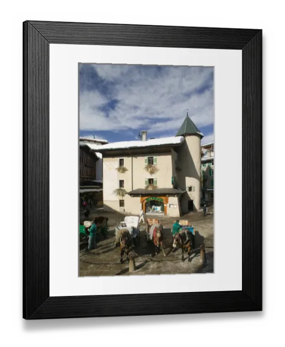 Framed Print : FRANCE-French Alps (Haute-Savoie)-MEGEVE: Ski Resort Town Center / Winter Framed Print : FRANCE-French Alps (Haute-Savoie)-MEGEVE: Ski Resort Town Center / Winter