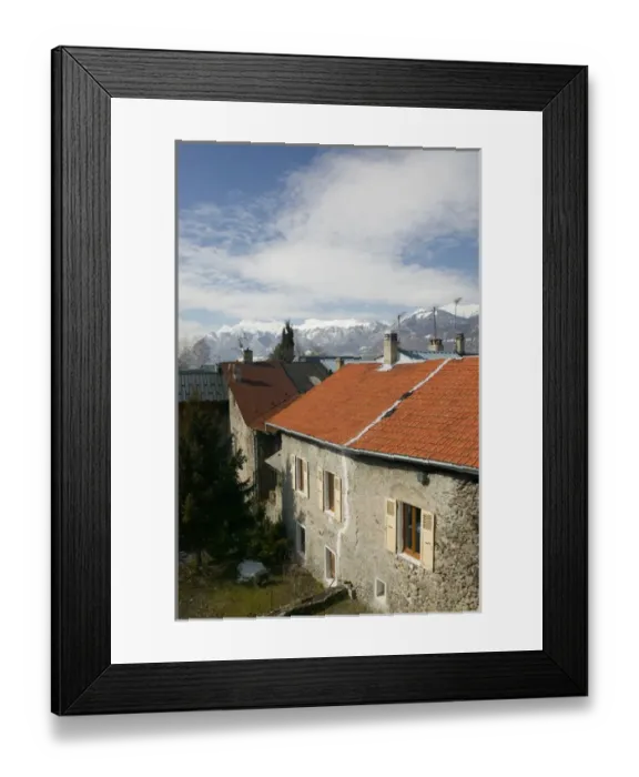 Framed Print : FRANCE-French Alps (Savoie)-ALBERTVILLE  /  CONFLANS: CONFLANS: View of the Old Town  /  Winter