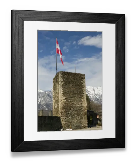Framed Print : FRANCE-French Alps (Savoie)-ALBERTVILLE  /  CONFLANS: CONFLANS: Tour Sarrazine Tower