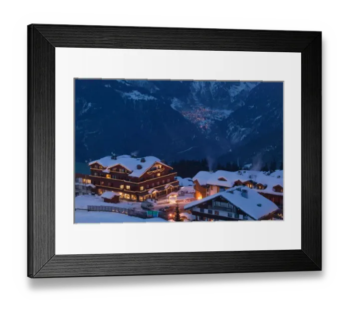 Framed Print : FRANCE-French Alps (Savoie)-COURCHEVEL 1850: Evening View of Town & Le Croisette Framed Print : FRANCE-French Alps (Savoie)-COURCHEVEL 1850: Evening View of Town & Le Croisette