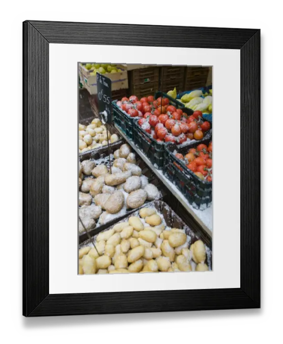 Framed Print : FRANCE-French Alps (Isere)-GRENOBLE: Place aux Herbes Produce Market / Winter Framed Print : FRANCE-French Alps (Isere)-GRENOBLE: Place aux Herbes Produce Market / Winter