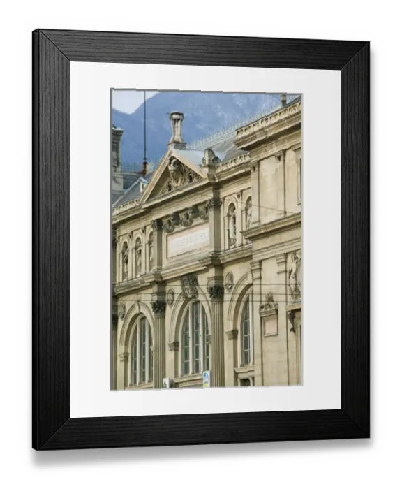 Framed Print : FRANCE-French Alps (Isere)-GRENOBLE: Old Library Museum  /  Place de Verdun  /  Winter