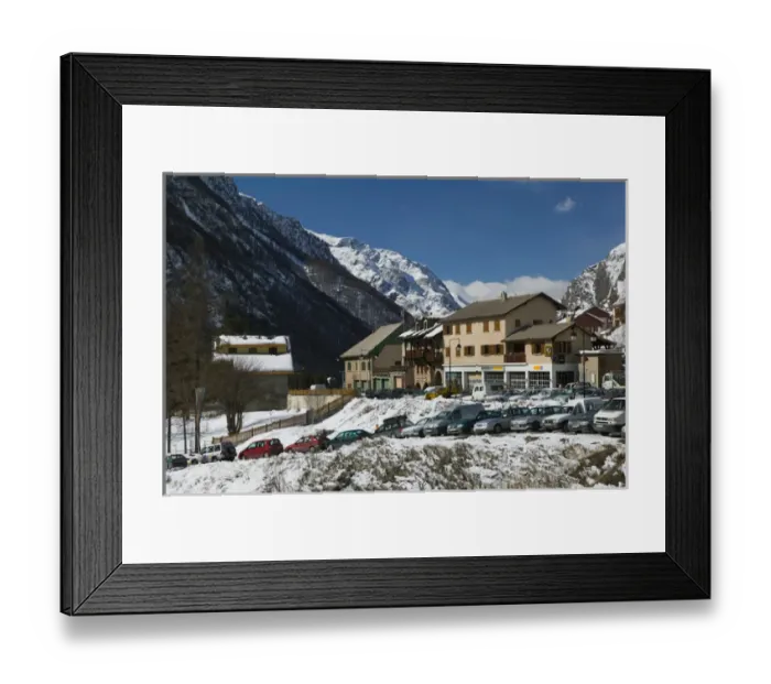 Framed Print : FRANCE-French Alps (Isere)-LA GRAVE: Town View of Ski Resort in Winter Framed Print : FRANCE-French Alps (Isere)-LA GRAVE: Town View of Ski Resort in Winter