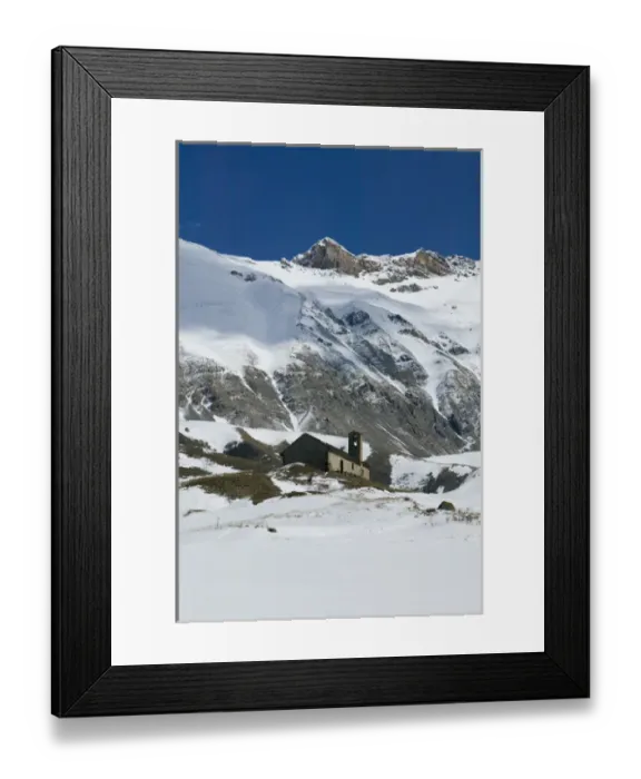 Framed Print : FRANCE-French Alps (Isere)-VILLAR D ARENE: Mountain Peaks along Route N91  /  Winter