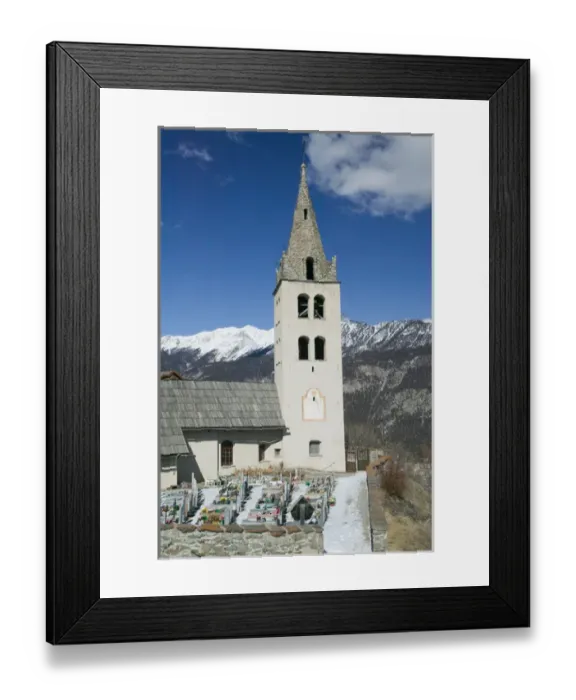 Framed Print : FRANCE-French Alps (Haut-Alpes)-PUY ST-PIERRE: Town Church