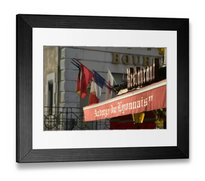 Framed Print : FRANCE-French Alps (Haute-Savoie)-ANNECY: Auberge du Lyonnais Restaurant Awning / Old Town Framed Print : FRANCE-French Alps (Haute-Savoie)-ANNECY: Auberge du Lyonnais Restaurant Awning / Old Town