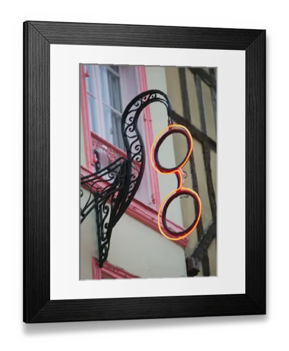 Framed Print : FRANCE-Champagne (Aube)-Troyes: Eyeglass Shop Sign