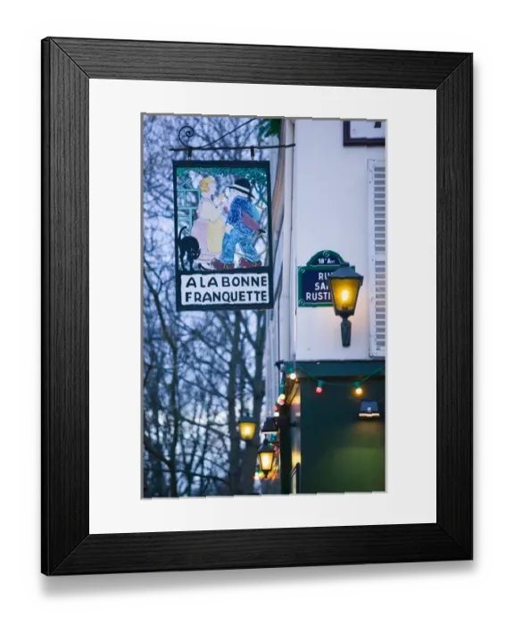 Framed Print : Europe, France, Paris, Montmartre: Place du Tertre-Sign for Cafe A La Bonne Franquette Framed Print : Europe, France, Paris, Montmartre: Place du Tertre-Sign for Cafe A La Bonne Franquette
