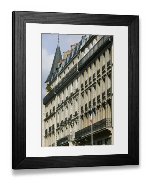 Framed Print : Europe, France, Paris, Left Bank: Buildings along Boulevard St-Michel
