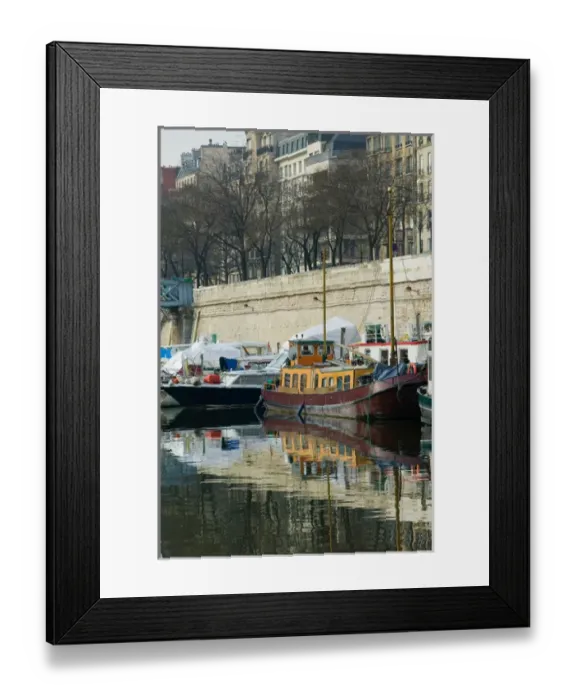 Framed Print : Europe, France, Paris, Bastille: Port de Plaisance de Paris Arsenal  /  Boat Marina