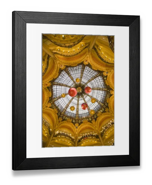 Framed Print : France, Paris, Galleries Lafayette department store, dome interior