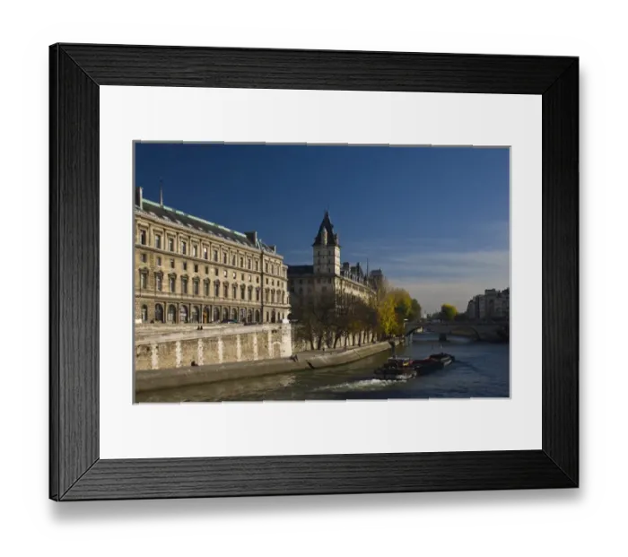 Framed Print : France, Paris, Ile de la Cite, Quai des Orfevres, autumn Framed Print : France, Paris, Ile de la Cite, Quai des Orfevres, autumn
