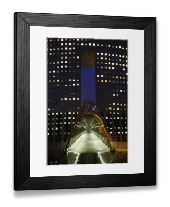 Framed Print : France, Paris, La Defense, pedestrian walkway, pre-dawn Framed Print : France, Paris, La Defense, pedestrian walkway, pre-dawn