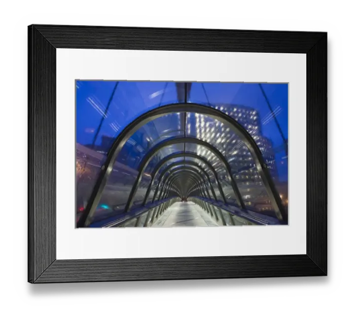 Framed Print : France, Paris, La Defense, pedestrian walkway, pre-dawn Framed Print : France, Paris, La Defense, pedestrian walkway, pre-dawn