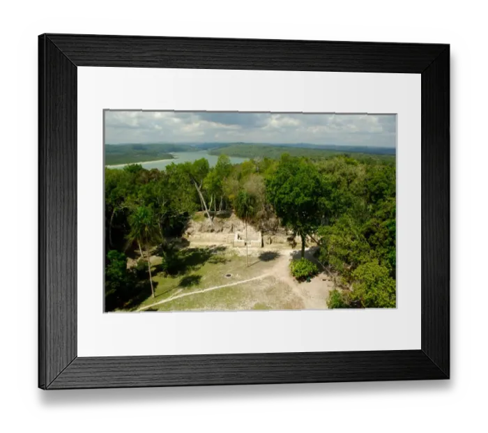 Framed Print : Central America, Guatemala, Yaxha. Ruins of Preclassic & Classic Period Mayan civilization