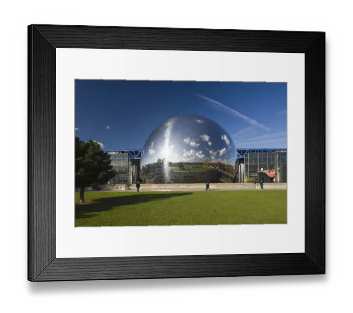 Framed Print : France, Paris, Parc de la Villette, La Geode and the Cite des Sciences et de l Framed Print : France, Paris, Parc de la Villette, La Geode and the Cite des Sciences et de l