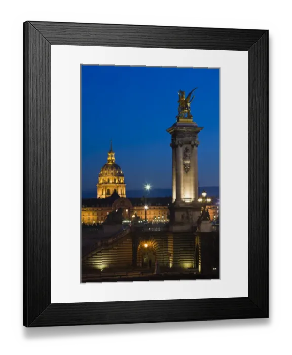 Framed Print : France, Paris, Pont Alexandre III bridge towards Hotel des Invalides and Eglise du Dome Framed Print : France, Paris, Pont Alexandre III bridge towards Hotel des Invalides and Eglise du Dome