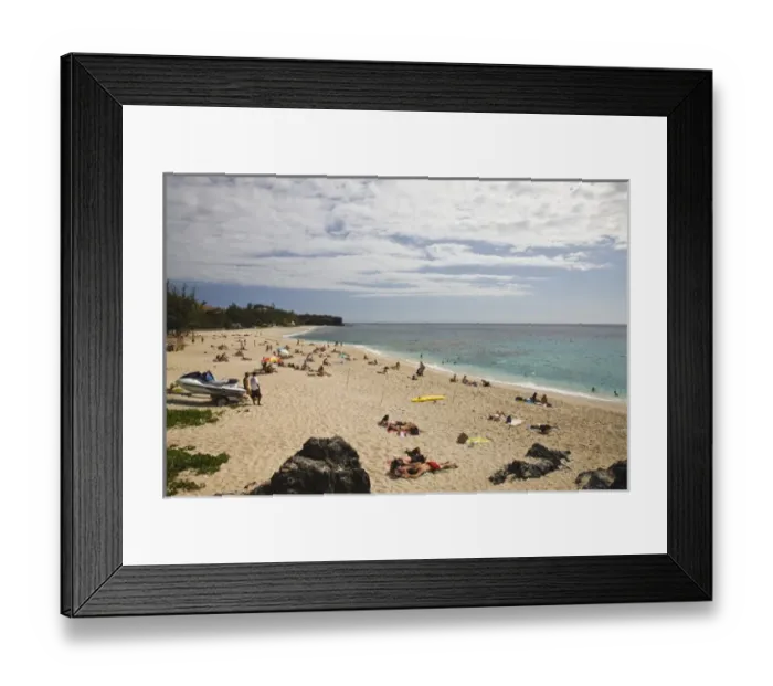Framed Print : France, Reunion Island, Boucan Canot, Boucan Canot beach