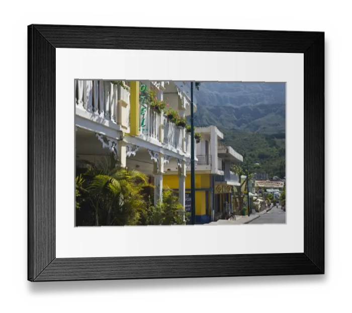 Framed Print : France, Reunion Island, Cirque de Cilaos, Cilaos, main street