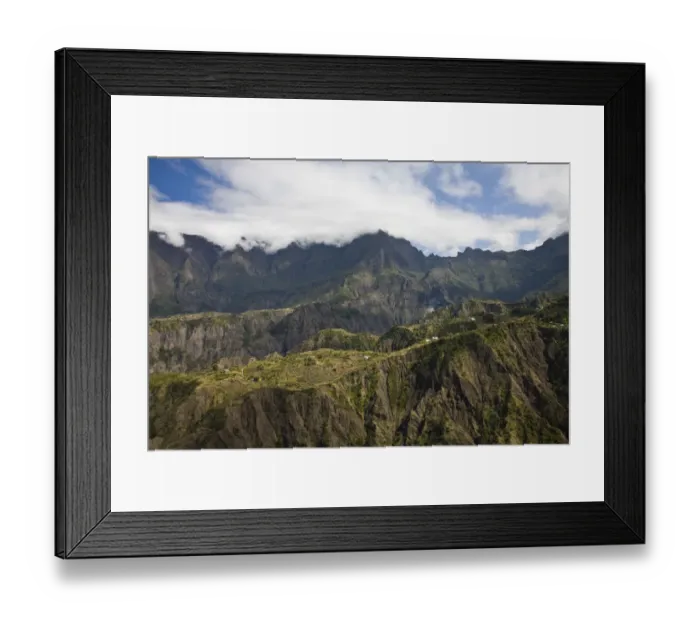 Framed Print : France, Reunion Island, Cirque de Cilaos, Cilaos, mountain view from RN5 mountain road Framed Print : France, Reunion Island, Cirque de Cilaos, Cilaos, mountain view from RN5 mountain road
