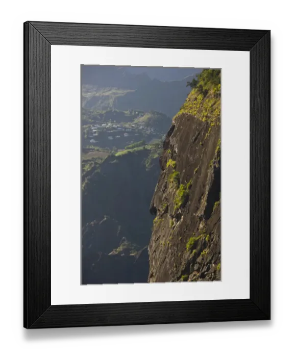 Framed Print : France, Reunion Island, Cirque de Cilaos, mountain vista along road to Ilet-a-Cordes Framed Print : France, Reunion Island, Cirque de Cilaos, mountain vista along road to Ilet-a-Cordes