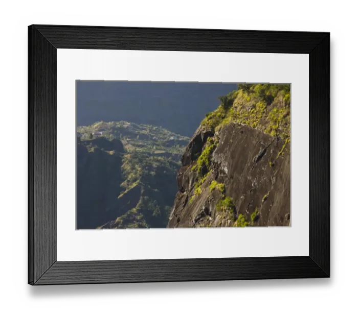 Framed Print : France, Reunion Island, Cirque de Cilaos, mountain vista along road to Ilet-a-Cordes Framed Print : France, Reunion Island, Cirque de Cilaos, mountain vista along road to Ilet-a-Cordes
