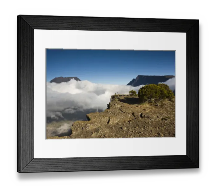 Framed Print : France, Reunion Island, Cirque de Mafate, Le Maido, Cirque view from Piton Maido Peak (el