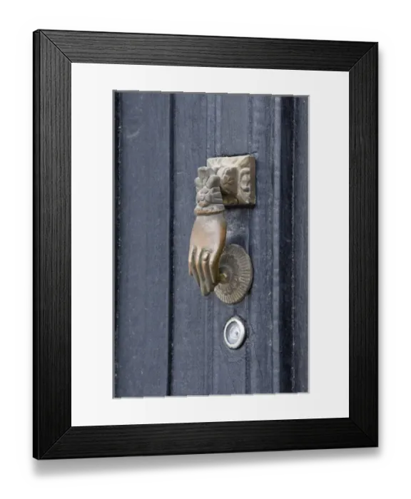 Framed Print : Latin America, Guatemala, Antigua, Door Knocker on Colonial House