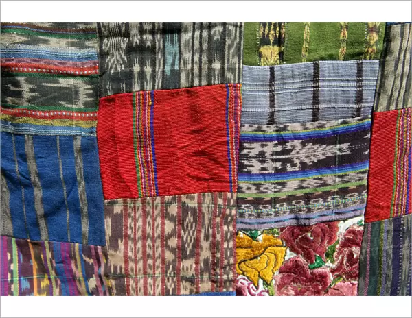Central America, Guatemala, Typical Guatemalan textile - fabric scraps of various colors