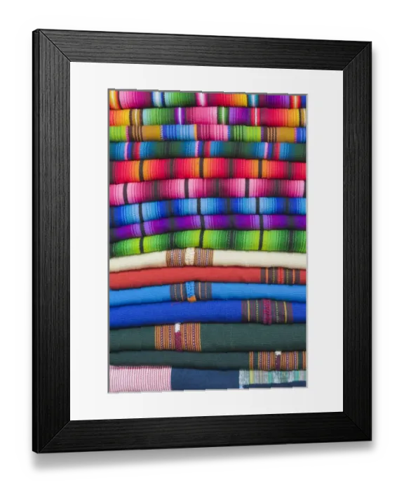 Framed Print : Latin America, Guatemala, Antigua, Souvenir Textiles