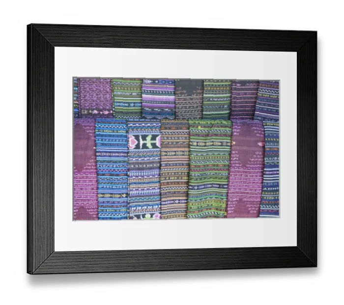 Framed Print : Latin America, Guatemala, Western Highlands, Santiago de Atitlan, Textiles For Sale