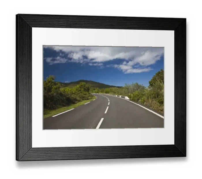 Framed Print : France, Reunion Island, La Montaigne, mornig view on D41 high road Framed Print : France, Reunion Island, La Montaigne, mornig view on D41 high road