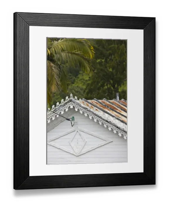 Framed Print : France, Reunion Island, Plaine-des-Palmistes, Creole-style building detail Framed Print : France, Reunion Island, Plaine-des-Palmistes, Creole-style building detail