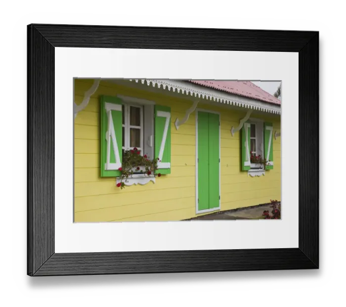 Framed Print : France, Reunion Island, Plaine-des-Palmistes, Creole-style house detail Framed Print : France, Reunion Island, Plaine-des-Palmistes, Creole-style house detail