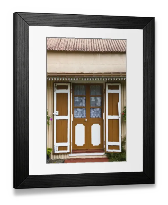 Framed Print : France, Reunion Island, Plaine-des-Palmistes, Creole-style house detail Framed Print : France, Reunion Island, Plaine-des-Palmistes, Creole-style house detail