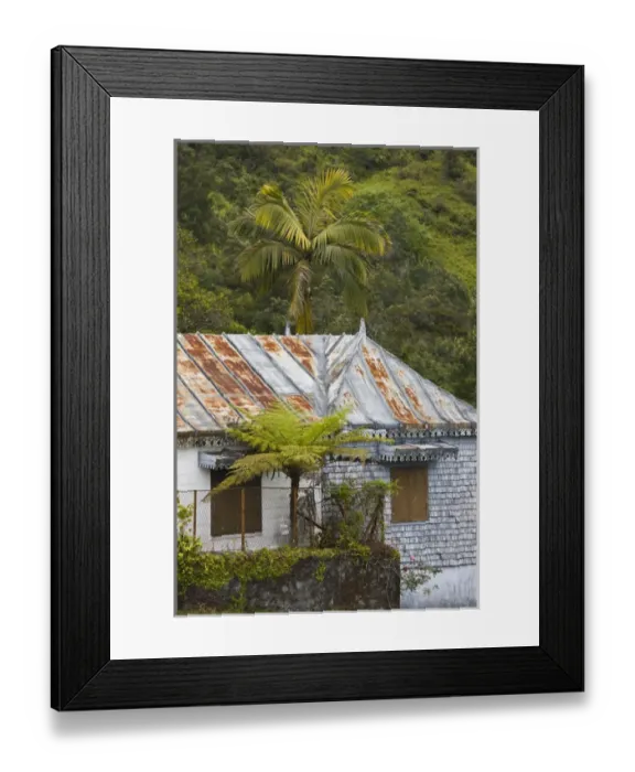 Framed Print : France, Reunion Island, Plaine-des-Palmistes, Creole-style building detail Framed Print : France, Reunion Island, Plaine-des-Palmistes, Creole-style building detail