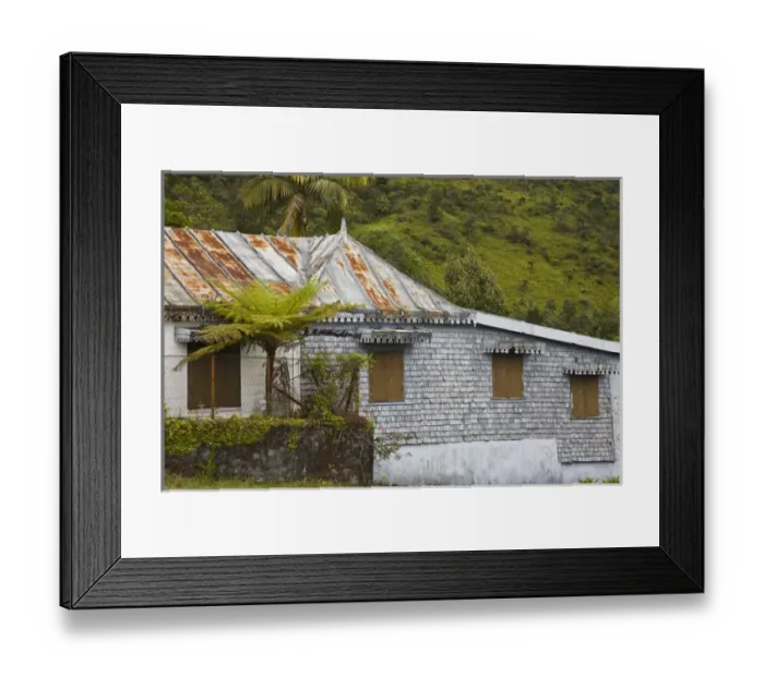 Framed Print : France, Reunion Island, Plaine-des-Palmistes, Creole-style building detail Framed Print : France, Reunion Island, Plaine-des-Palmistes, Creole-style building detail