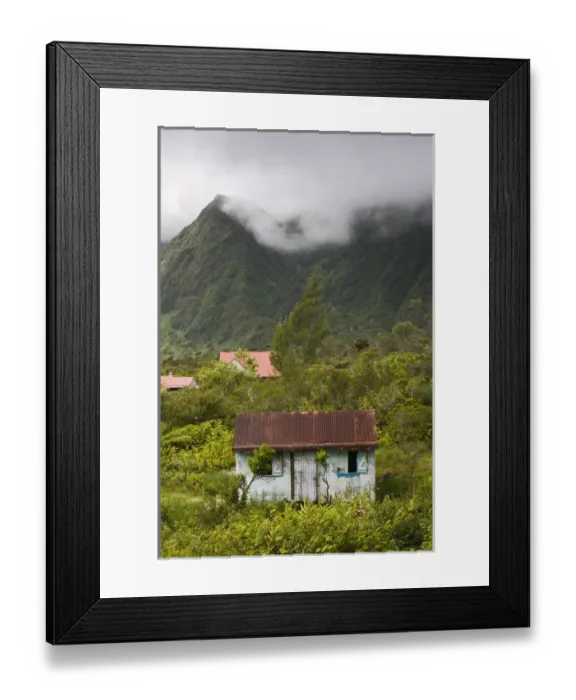 Framed Print : France, Reunion Island, Plaine-des-Palmistes, small Creole-style cabin Framed Print : France, Reunion Island, Plaine-des-Palmistes, small Creole-style cabin