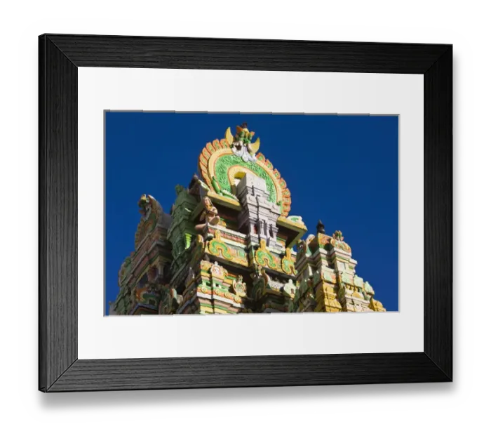 Framed Print : France, Reunion Island, St-Denis, detail of St-Denis Hindu Temple