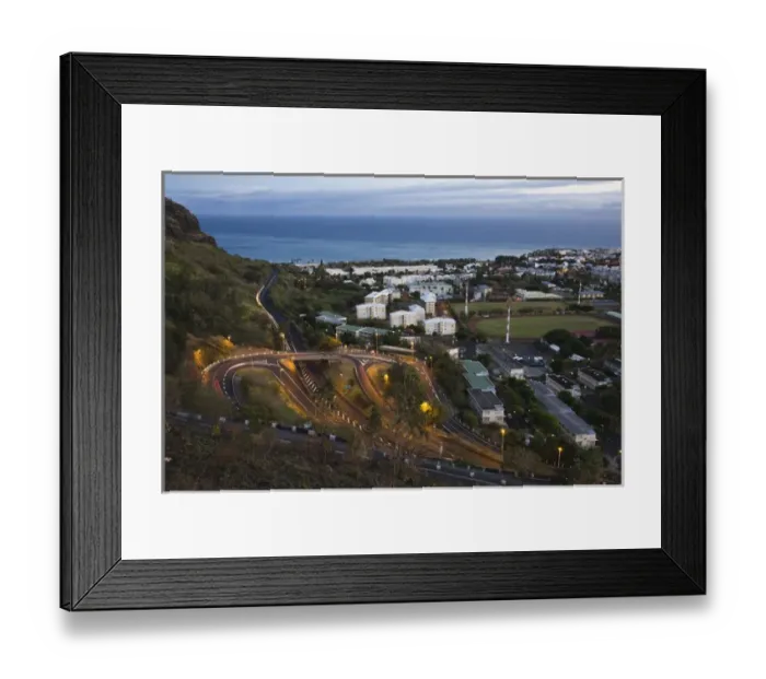 Framed Print : France, Reunion Island, St-Denis, La Montaigne mountain road, dawn Framed Print : France, Reunion Island, St-Denis, La Montaigne mountain road, dawn