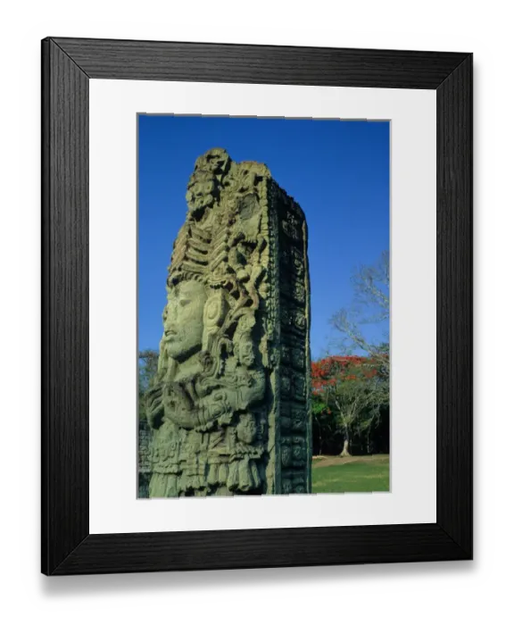 Framed Print : Maya; Honduras; Copan, Stele Framed Print : Maya; Honduras; Copan, Stele