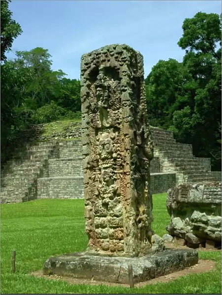 Stele G portraying King 18 Rabbit, Copan Ruins, Honduras