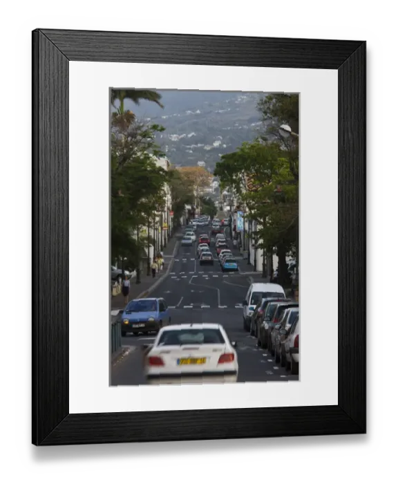 Framed Print : France, Reunion Island, St-Denis, traffic on Avenue de la Victoire Framed Print : France, Reunion Island, St-Denis, traffic on Avenue de la Victoire